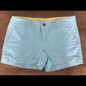 Blue Gingham Chino Shorts
